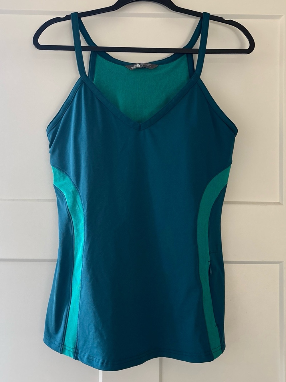 The North Face Teal Tank Top with Aqua Side Panels